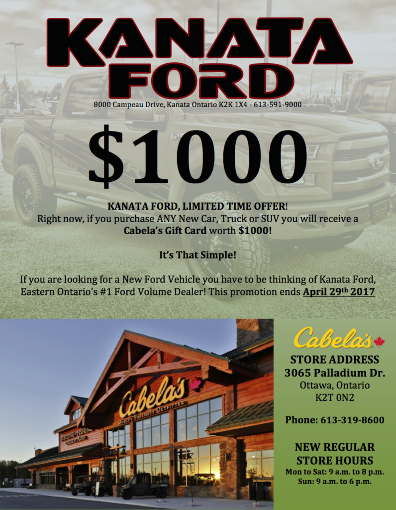CABELA’S GIFT CARD PROMOTION Kanata Ford